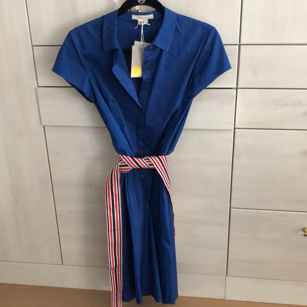 Boden Shirt Dress with belt in royal blue